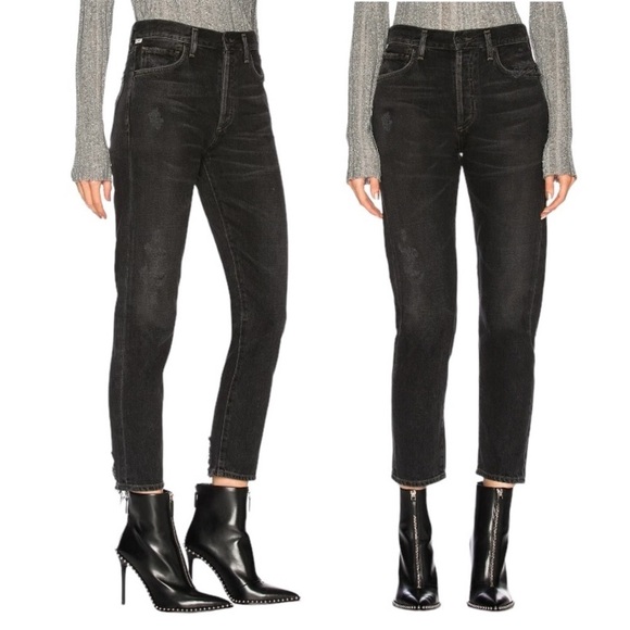 CITIZENS OF HUMANITY Liya Classic Fit Crop Jeans in Dark Tempest - Picture 1 of 15